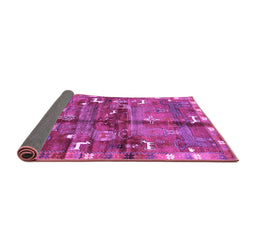 Sideview of Animal Purple Traditional Rug, tr2794pur