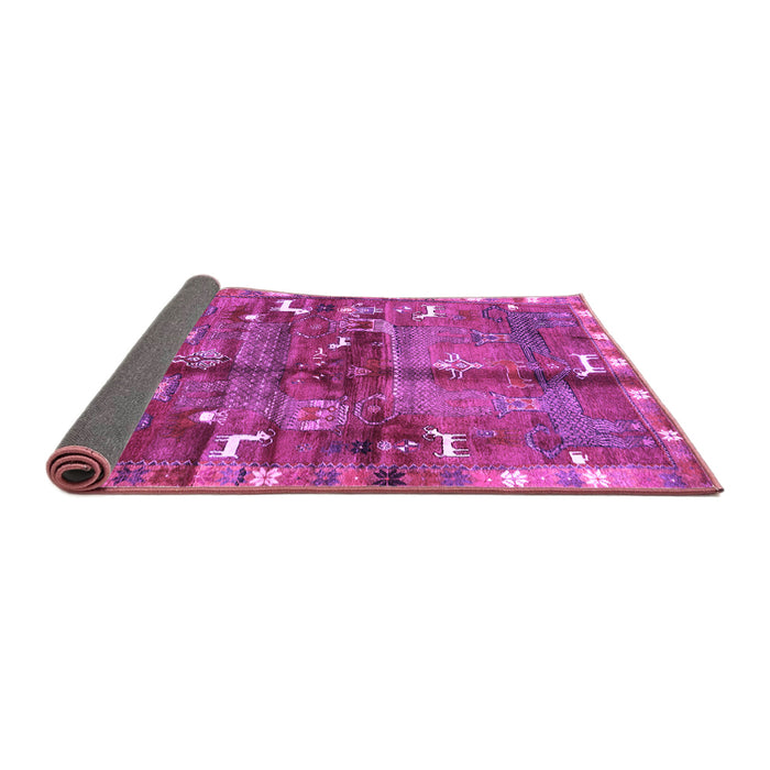 Sideview of Animal Purple Traditional Rug, tr2794pur