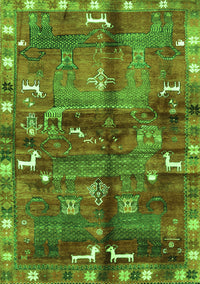 Animal Green Traditional Rug, tr2794grn