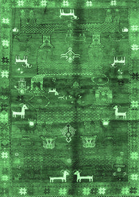 Animal Emerald Green Traditional Rug, tr2794emgrn