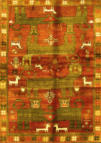 Animal Yellow Traditional Rug, tr2794yw