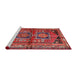 Sideview of Machine Washable Traditional Dark Almond Brown Rug, wshtr2795