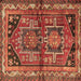 Square Machine Washable Persian Brown Traditional Rug, wshtr2795brn