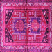 Square Machine Washable Persian Pink Traditional Rug, wshtr2795pnk