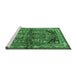 Sideview of Machine Washable Persian Emerald Green Traditional Area Rugs, wshtr2795emgrn