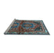 Sideview of Machine Washable Persian Light Blue Traditional Rug, wshtr2795lblu