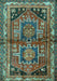 Machine Washable Persian Turquoise Traditional Area Rugs, wshtr2795turq