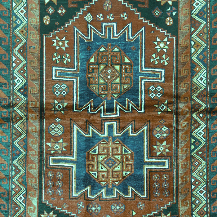 Machine Washable Persian Turquoise Traditional Area Rugs, wshtr2795turq