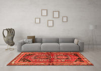 Machine Washable Persian Orange Traditional Rug, wshtr2795org