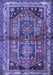 Machine Washable Persian Blue Traditional Rug, wshtr2795blu