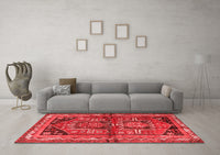 Machine Washable Persian Red Traditional Rug, wshtr2795red