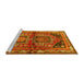 Sideview of Machine Washable Persian Yellow Traditional Rug, wshtr2795yw