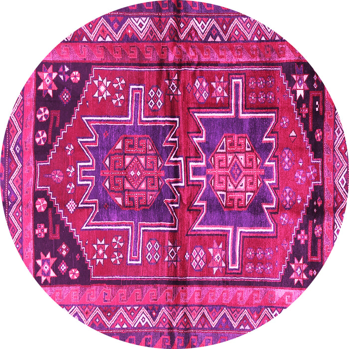 Round Persian Pink Traditional Rug, tr2795pnk