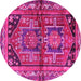Round Persian Pink Traditional Rug, tr2795pnk