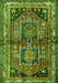 Serging Thickness of Machine Washable Persian Green Traditional Area Rugs, wshtr2795grn