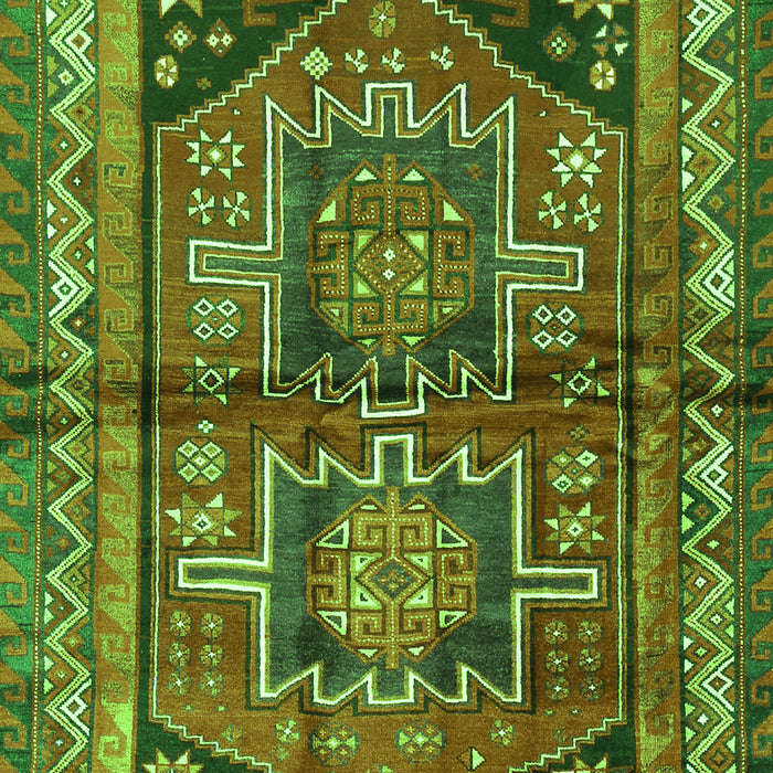 Serging Thickness of Machine Washable Persian Green Traditional Area Rugs, wshtr2795grn