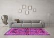 Machine Washable Persian Purple Traditional Area Rugs in a Living Room, wshtr2795pur