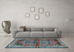 Machine Washable Persian Light Blue Traditional Rug in a Living Room, wshtr2795lblu