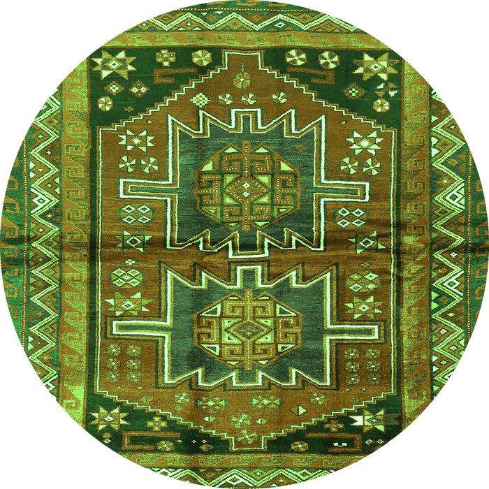Square Persian Green Traditional Rug, tr2795grn