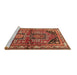 Sideview of Machine Washable Persian Brown Traditional Rug, wshtr2795brn