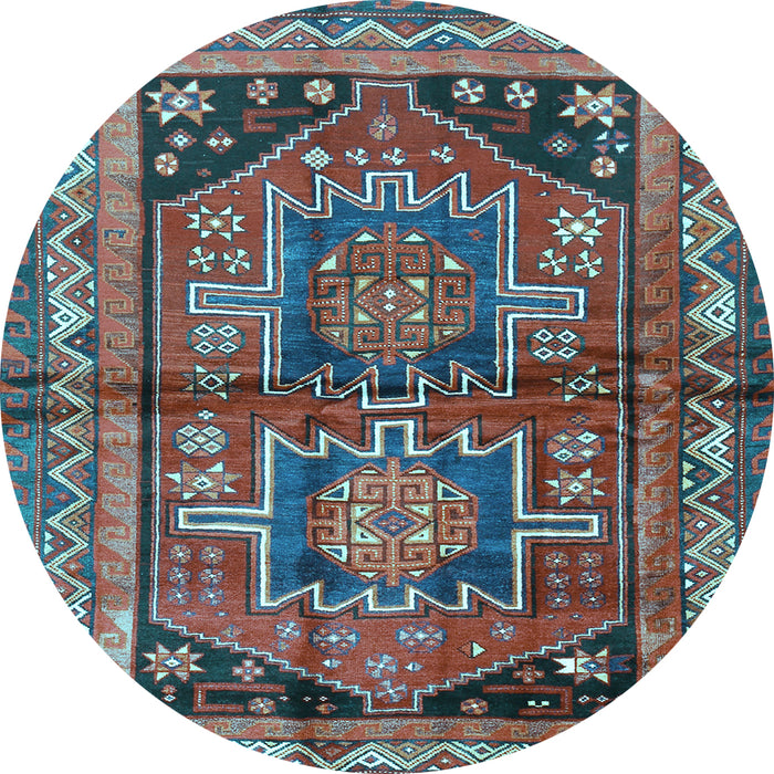 Round Persian Light Blue Traditional Rug, tr2795lblu