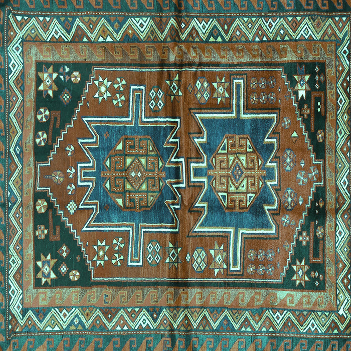 Square Persian Turquoise Traditional Rug, tr2795turq