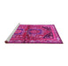 Sideview of Machine Washable Persian Pink Traditional Rug, wshtr2795pnk