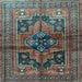 Square Machine Washable Persian Light Blue Traditional Rug, wshtr2796lblu