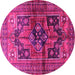 Round Persian Pink Traditional Rug, tr2796pnk