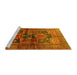 Sideview of Machine Washable Persian Yellow Traditional Rug, wshtr2796yw