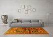 Machine Washable Persian Yellow Traditional Rug in a Living Room, wshtr2796yw