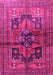 Machine Washable Persian Pink Traditional Rug, wshtr2796pnk