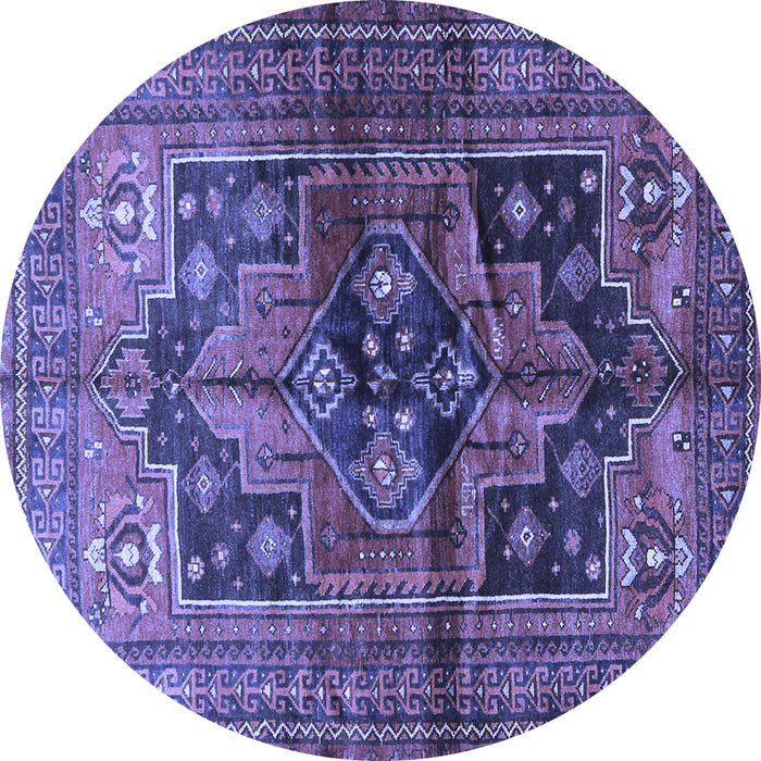 Round Persian Blue Traditional Rug, tr2796blu