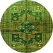 Machine Washable Persian Green Traditional Area Rugs, wshtr2796grn