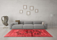 Machine Washable Persian Red Traditional Rug, wshtr2796red