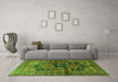 Machine Washable Persian Green Traditional Area Rugs in a Living Room,, wshtr2796grn