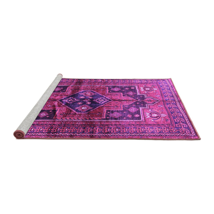 Sideview of Machine Washable Persian Purple Traditional Area Rugs, wshtr2796pur