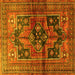 Square Persian Yellow Traditional Rug, tr2796yw