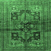 Square Machine Washable Persian Emerald Green Traditional Area Rugs, wshtr2796emgrn