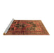 Sideview of Machine Washable Persian Brown Traditional Rug, wshtr2796brn