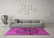 Machine Washable Persian Purple Traditional Area Rugs in a Living Room, wshtr2796pur