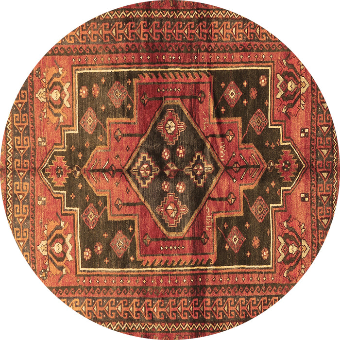 Round Persian Brown Traditional Rug, tr2796brn