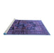 Sideview of Machine Washable Persian Blue Traditional Rug, wshtr2796blu