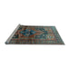 Sideview of Machine Washable Persian Light Blue Traditional Rug, wshtr2796lblu