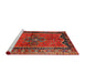 Sideview of Machine Washable Traditional Sienna Brown Rug, wshtr2797