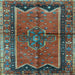 Square Persian Light Blue Traditional Rug, tr2797lblu