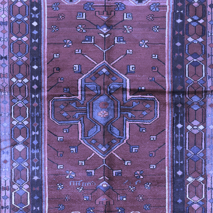 Machine Washable Persian Blue Traditional Rug, wshtr2797blu