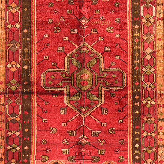 Serging Thickness of Machine Washable Persian Orange Traditional Area Rugs, wshtr2797org