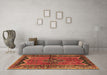 Machine Washable Persian Brown Traditional Rug in a Living Room,, wshtr2797brn