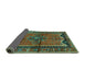 Sideview of Persian Turquoise Traditional Rug, tr2797turq